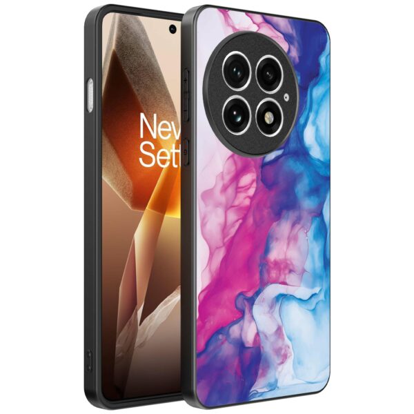 roze blauw marmer opdruk_OnePlus 13 Telefoonhoesje (1)