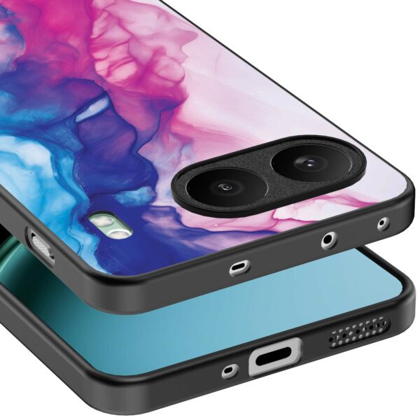 roze blauw marmer opdruk_OnePlus Nord 4 Telefoonhoesje (3)