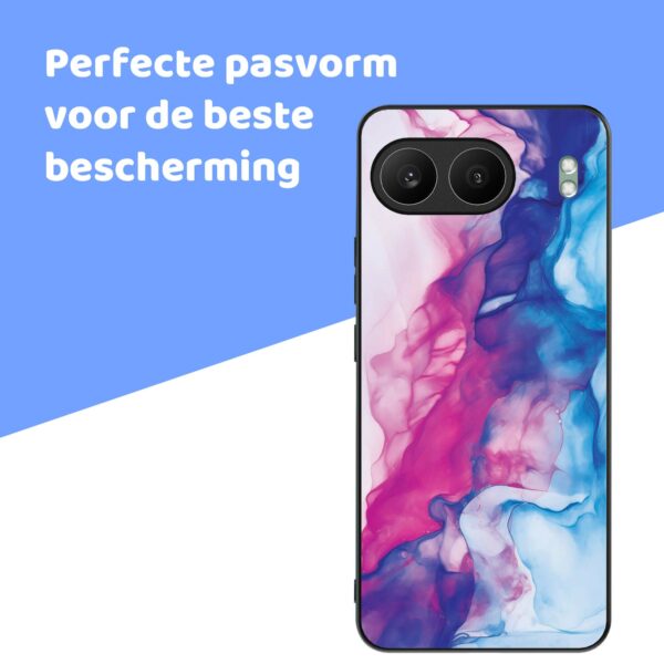 roze blauw marmer opdruk_OnePlus Nord 4 Telefoonhoesje (4)