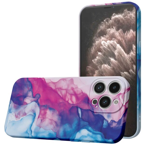 roze blauw marmer opdruk_iPhone 11 Pro Max telefoonhoesje met volledige rondom bedrukking (1)
