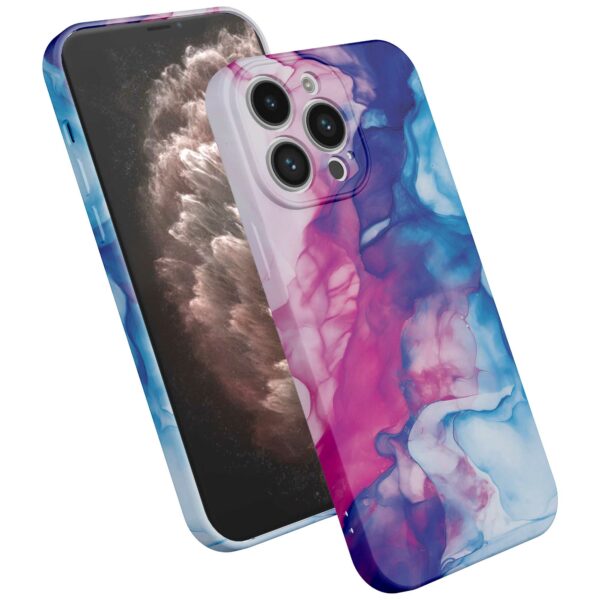 roze blauw marmer opdruk_iPhone 11 Pro Max telefoonhoesje met volledige rondom bedrukking (2)