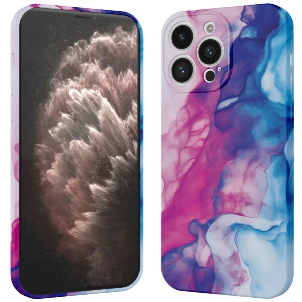 roze blauw marmer opdruk_iPhone 11 Pro Max telefoonhoesje met volledige rondom bedrukking (3)