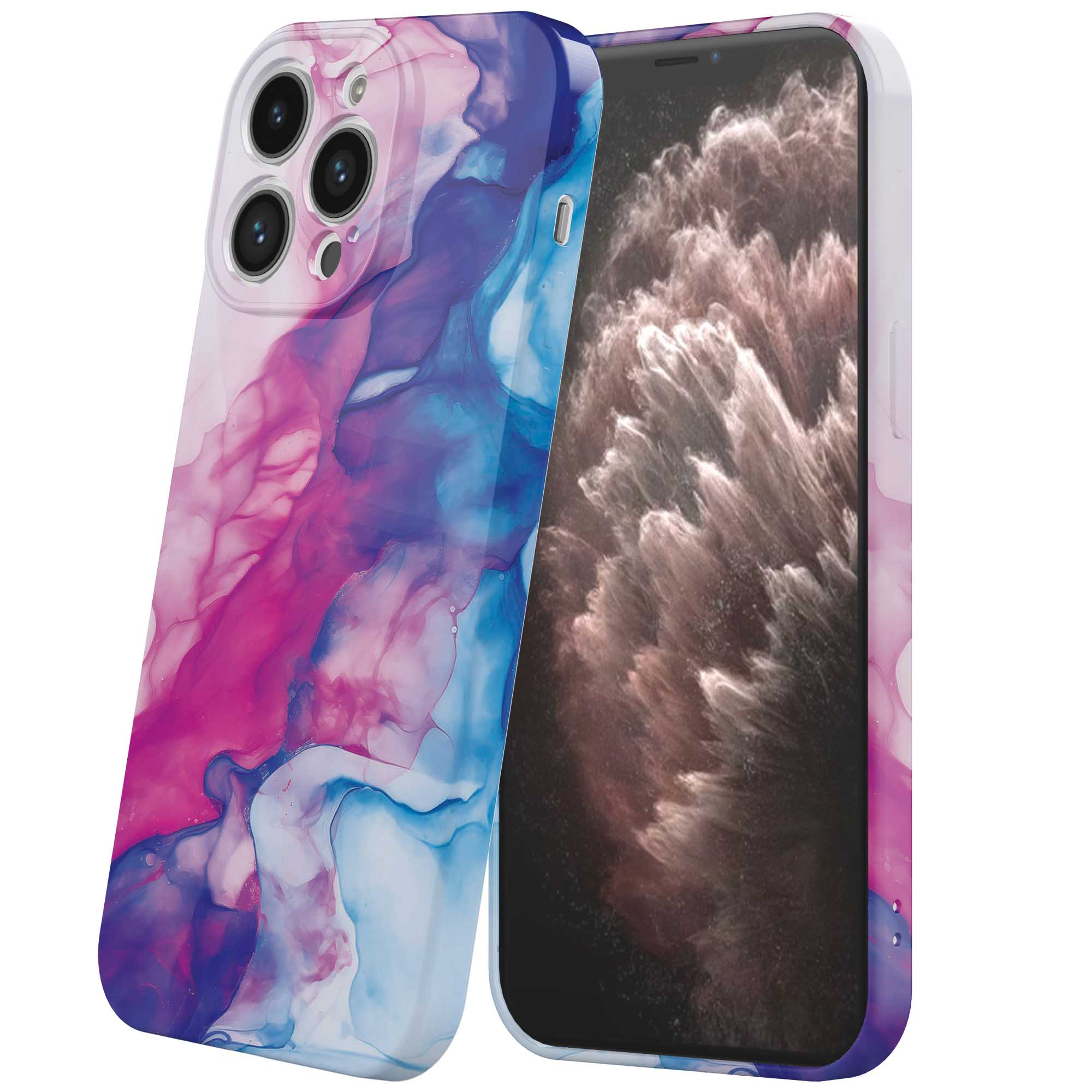 roze blauw marmer opdruk_iPhone 11 Pro Max telefoonhoesje met volledige rondom bedrukking (6)