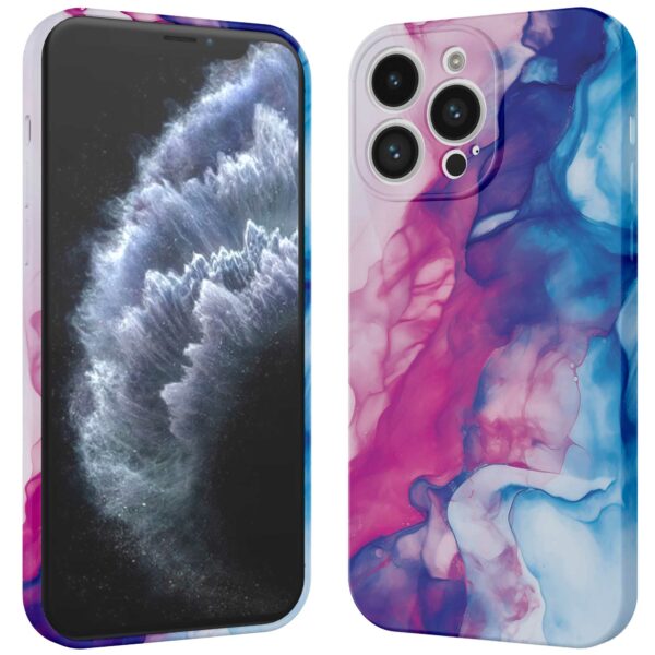 roze blauw marmer opdruk_iPhone 11 Pro telefoonhoesje met volledige rondom bedrukking (3)
