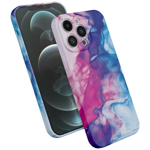 roze blauw marmer opdruk_iPhone 12 Pro Max telefoonhoesje met volledige rondom bedrukking (2)