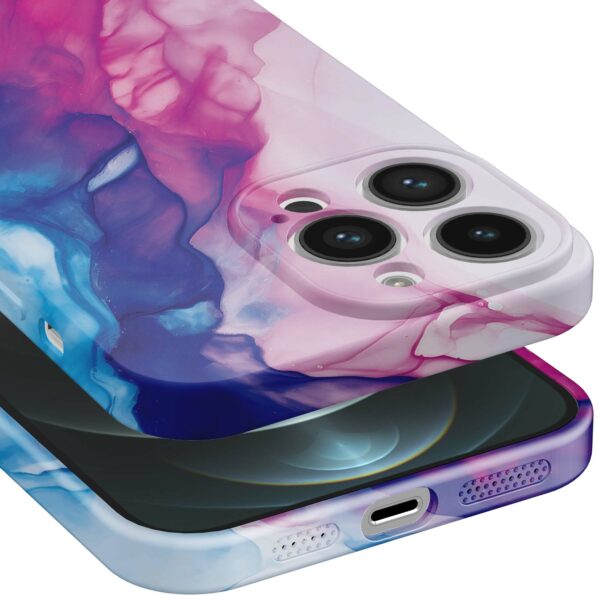 roze blauw marmer opdruk_iPhone 12 Pro Max telefoonhoesje met volledige rondom bedrukking (5)