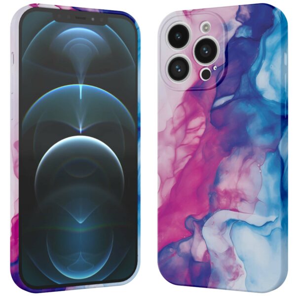 roze blauw marmer opdruk_iPhone 12 Pro telefoonhoesje met volledige rondom bedrukking (3)