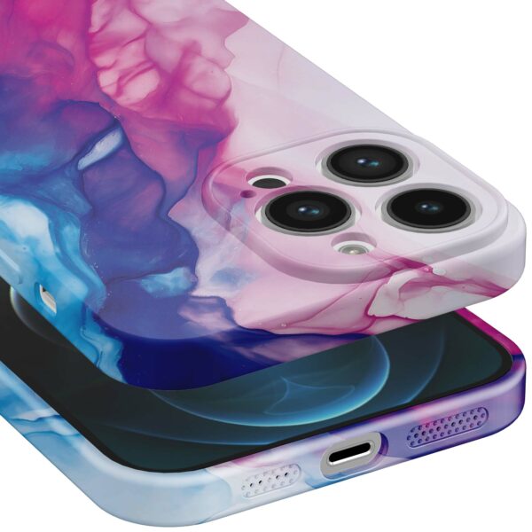 roze blauw marmer opdruk_iPhone 12 Pro telefoonhoesje met volledige rondom bedrukking (5)