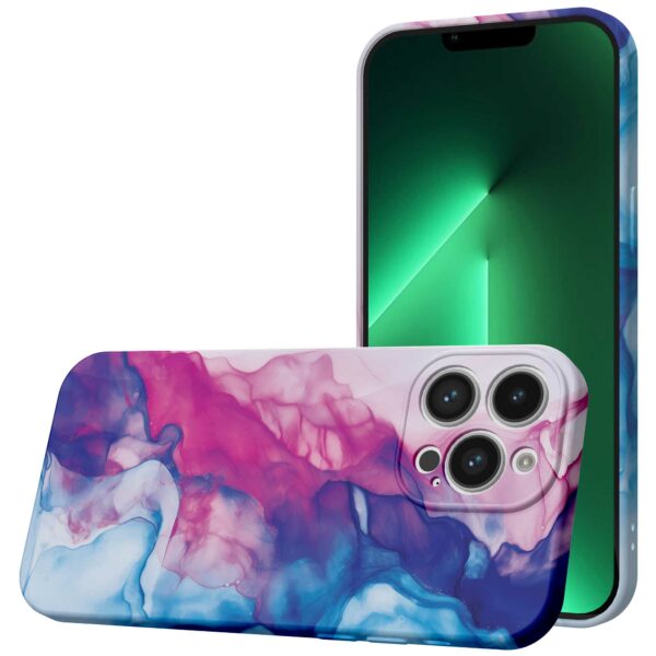 roze blauw marmer opdruk_iPhone 13 Pro Max telefoonhoesje met volledige rondom bedrukking (1)