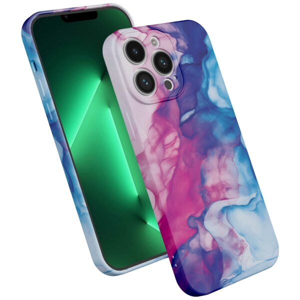 roze blauw marmer opdruk_iPhone 13 Pro Max telefoonhoesje met volledige rondom bedrukking (2)