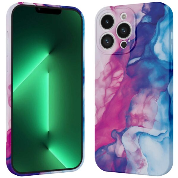roze blauw marmer opdruk_iPhone 13 Pro Max telefoonhoesje met volledige rondom bedrukking (3)