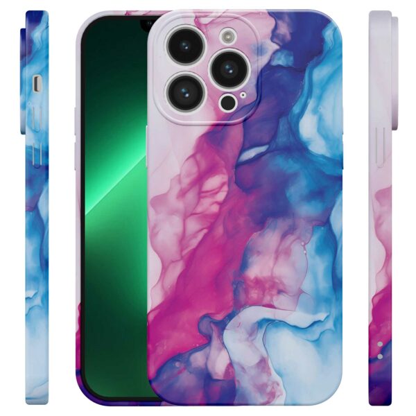 roze blauw marmer opdruk_iPhone 13 Pro Max telefoonhoesje met volledige rondom bedrukking (4)