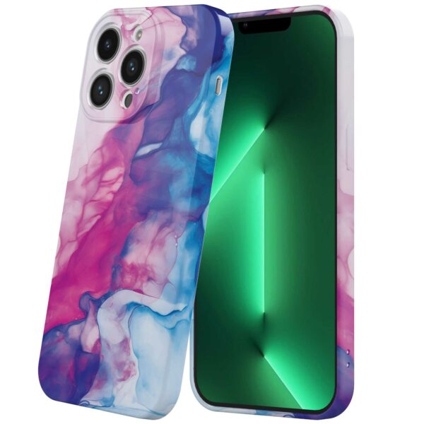 roze blauw marmer opdruk_iPhone 13 Pro Max telefoonhoesje met volledige rondom bedrukking (6)