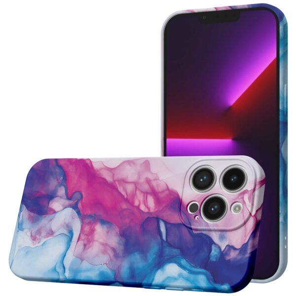 roze blauw marmer opdruk_iPhone 13 Pro telefoonhoesje met volledige rondom bedrukking (1)