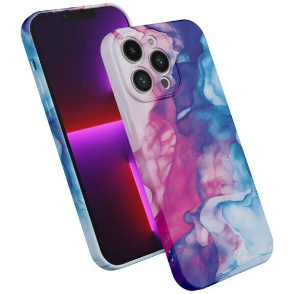 roze blauw marmer opdruk_iPhone 13 Pro telefoonhoesje met volledige rondom bedrukking (2)