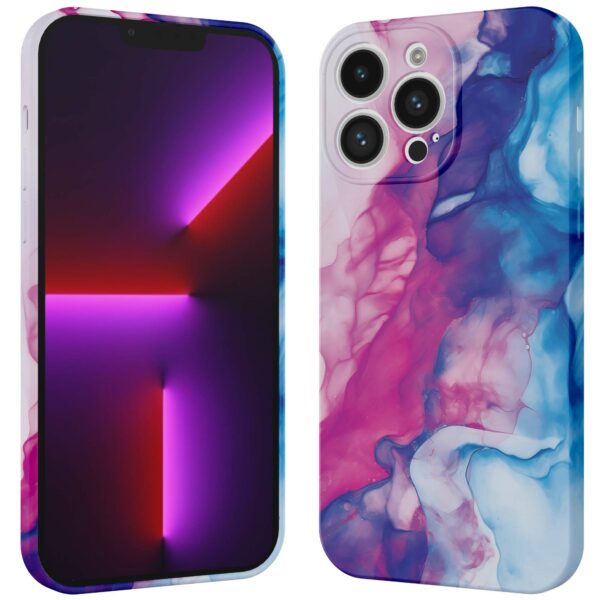 roze blauw marmer opdruk_iPhone 13 Pro telefoonhoesje met volledige rondom bedrukking (3)