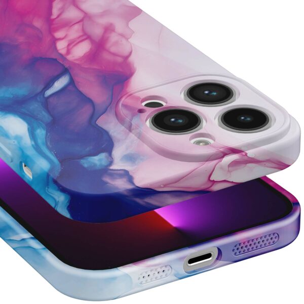 roze blauw marmer opdruk_iPhone 13 Pro telefoonhoesje met volledige rondom bedrukking (5)
