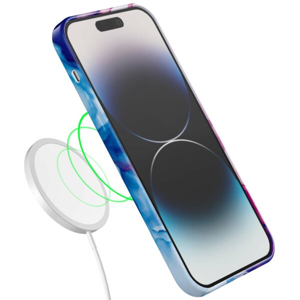 roze blauw marmer opdruk_iPhone 14 Pro telefoonhoesje met volledige rondom bedrukking (7)