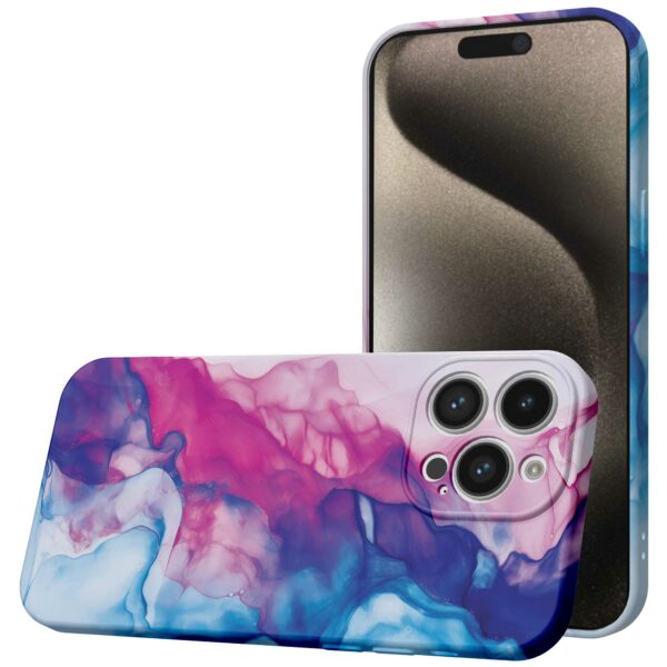 roze blauw marmer opdruk_iPhone 15 Pro Max telefoonhoesje met volledige rondom bedrukking (1)