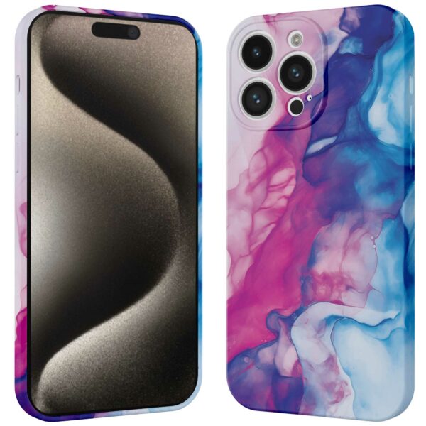 roze blauw marmer opdruk_iPhone 15 Pro Max telefoonhoesje met volledige rondom bedrukking (3)
