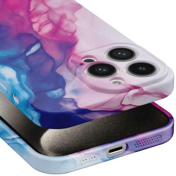 roze blauw marmer opdruk_iPhone 15 Pro Max telefoonhoesje met volledige rondom bedrukking (5)