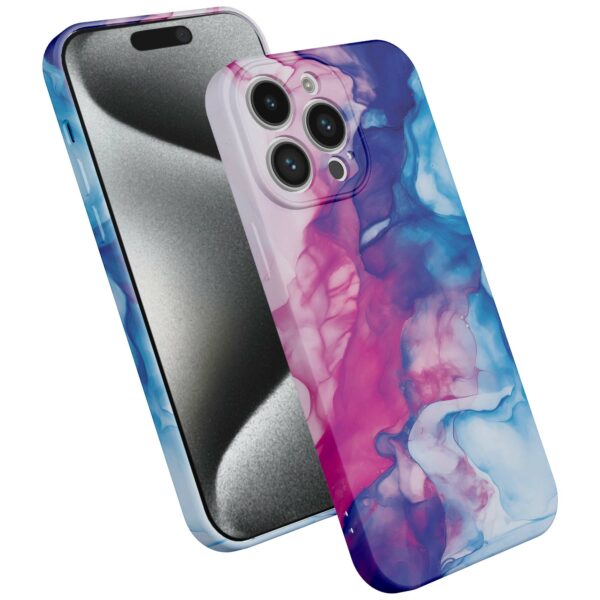 roze blauw marmer opdruk_iPhone 15 Pro telefoonhoesje met volledige rondom bedrukking (2)