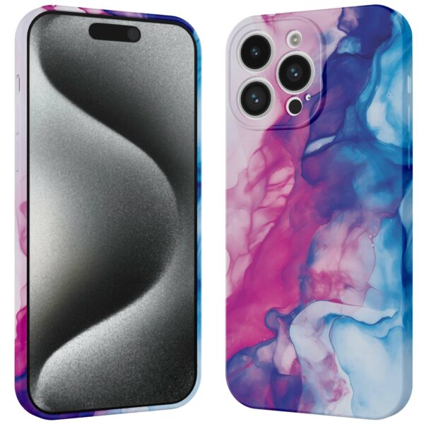 roze blauw marmer opdruk_iPhone 15 Pro telefoonhoesje met volledige rondom bedrukking (3)
