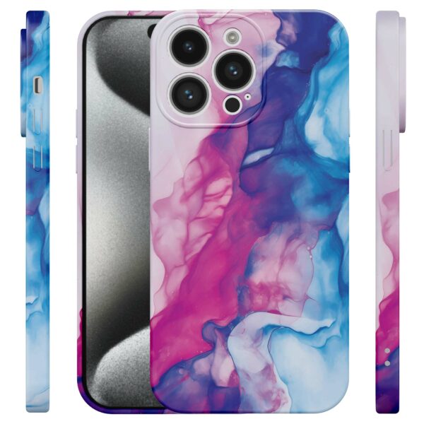 roze blauw marmer opdruk_iPhone 15 Pro telefoonhoesje met volledige rondom bedrukking (4)