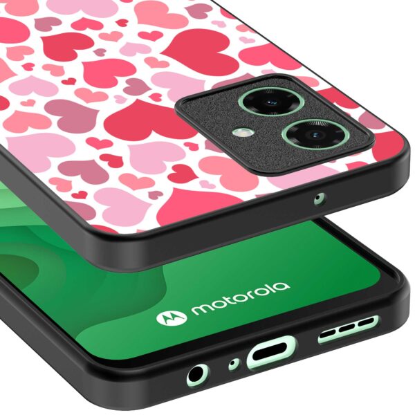 roze en rode hartjes opdruk_Motorola Moto G54 telefoonhoesje (3)