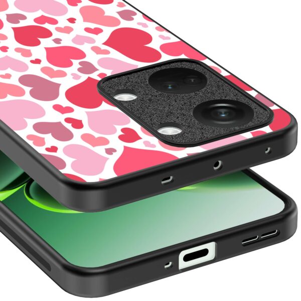 roze en rode hartjes opdruk_OnePlus Nord 3 Telefoonhoesje (3)