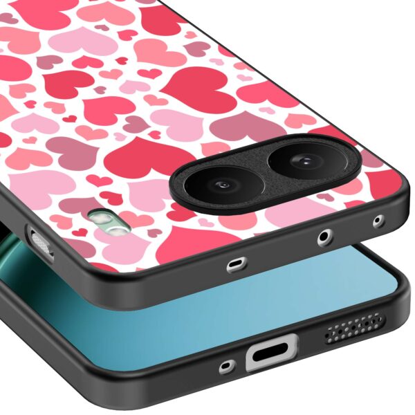 roze en rode hartjes opdruk_OnePlus Nord 4 Telefoonhoesje (3)
