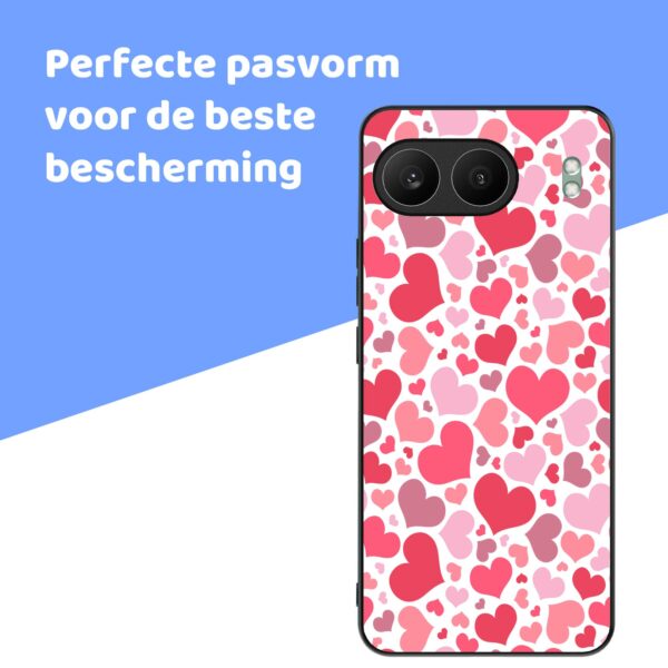 roze en rode hartjes opdruk_OnePlus Nord 4 Telefoonhoesje (4)
