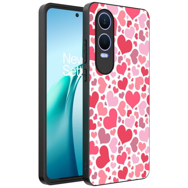 roze en rode hartjes opdruk_OnePlus Nord CE 4 Lite Telefoonhoesje (1)