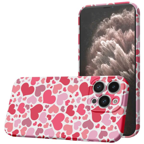 roze en rode hartjes opdruk_iPhone 11 Pro Max telefoonhoesje met volledige rondom bedrukking (1)