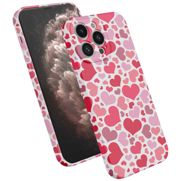 roze en rode hartjes opdruk_iPhone 11 Pro Max telefoonhoesje met volledige rondom bedrukking (2)