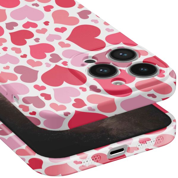roze en rode hartjes opdruk_iPhone 11 Pro Max telefoonhoesje met volledige rondom bedrukking (5)