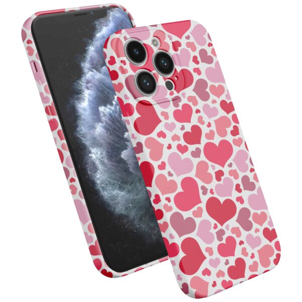roze en rode hartjes opdruk_iPhone 11 Pro telefoonhoesje met volledige rondom bedrukking (2)