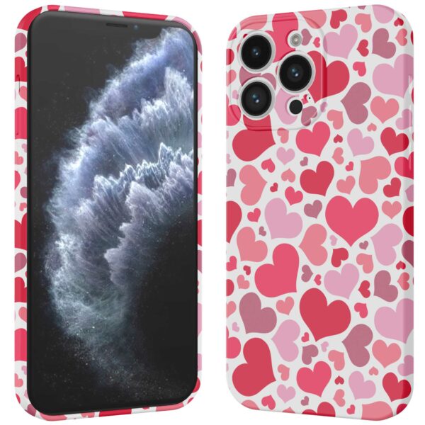 roze en rode hartjes opdruk_iPhone 11 Pro telefoonhoesje met volledige rondom bedrukking (3)