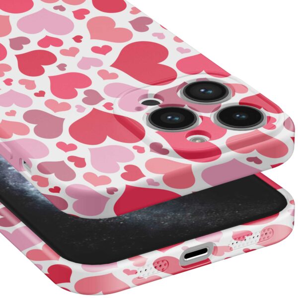 roze en rode hartjes opdruk_iPhone 11 Pro telefoonhoesje met volledige rondom bedrukking (5)