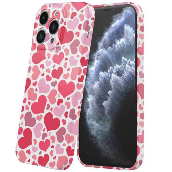 roze en rode hartjes opdruk_iPhone 11 Pro telefoonhoesje met volledige rondom bedrukking (6)