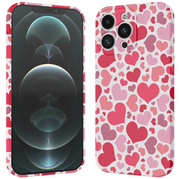 roze en rode hartjes opdruk_iPhone 12 Pro Max telefoonhoesje met volledige rondom bedrukking (3)