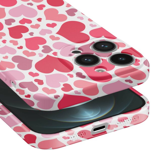 roze en rode hartjes opdruk_iPhone 12 Pro Max telefoonhoesje met volledige rondom bedrukking (5)