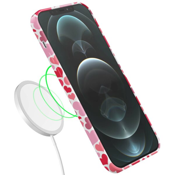 roze en rode hartjes opdruk_iPhone 12 Pro Max telefoonhoesje met volledige rondom bedrukking (7)
