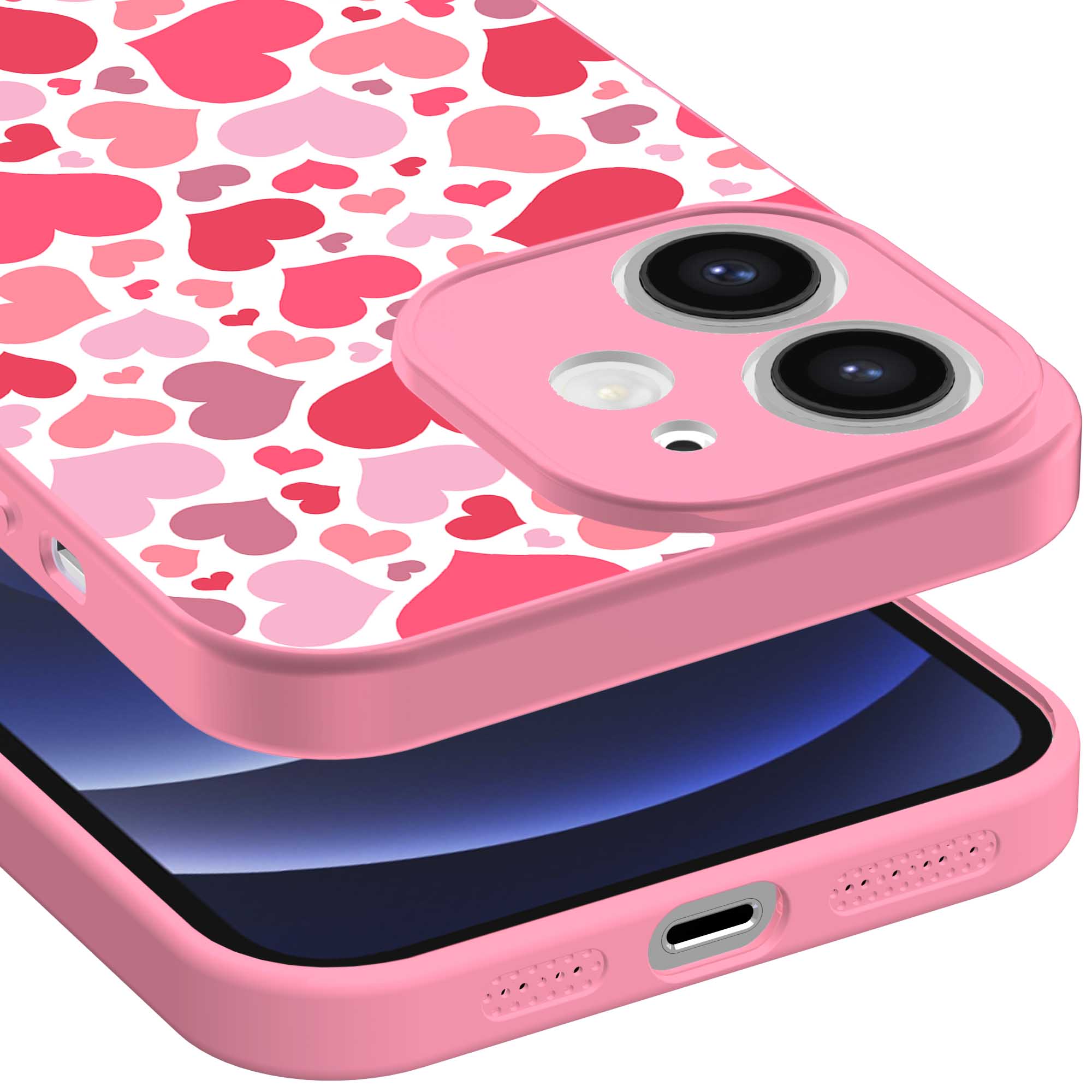 IPhone 12 Mini Klaphoes Met Kaartenvak - Bloemen Design, Roze Flip Case Met Standaard