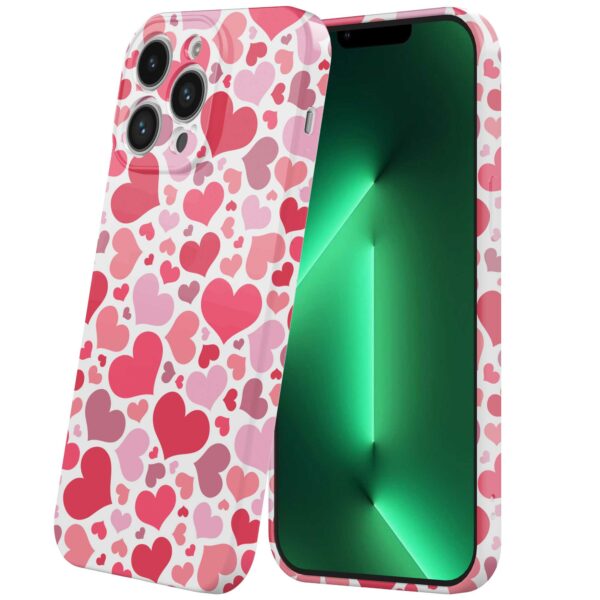 roze en rode hartjes opdruk_iPhone 13 Pro Max telefoonhoesje met volledige rondom bedrukking (6)