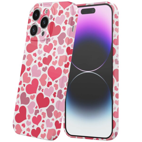roze en rode hartjes opdruk_iPhone 14 Pro Max telefoonhoesje met volledige rondom bedrukking (6)