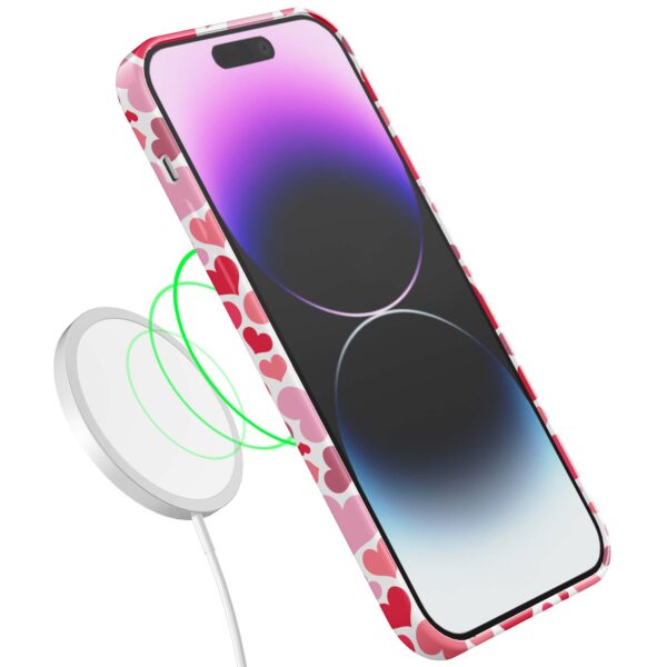 roze en rode hartjes opdruk_iPhone 14 Pro Max telefoonhoesje met volledige rondom bedrukking (7)