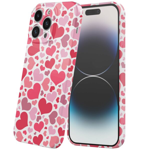roze en rode hartjes opdruk_iPhone 14 Pro telefoonhoesje met volledige rondom bedrukking (6)