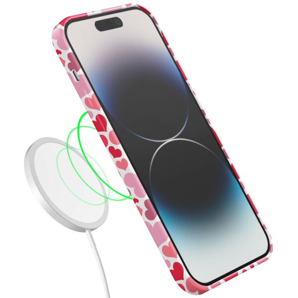 roze en rode hartjes opdruk_iPhone 14 Pro telefoonhoesje met volledige rondom bedrukking (7)