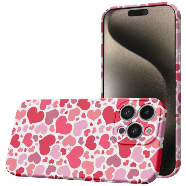 roze en rode hartjes opdruk_iPhone 15 Pro Max telefoonhoesje met volledige rondom bedrukking (1)